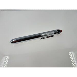 Vintage Eveready Penlight Flashlight Chrome Click-on/off Clip Made In USA